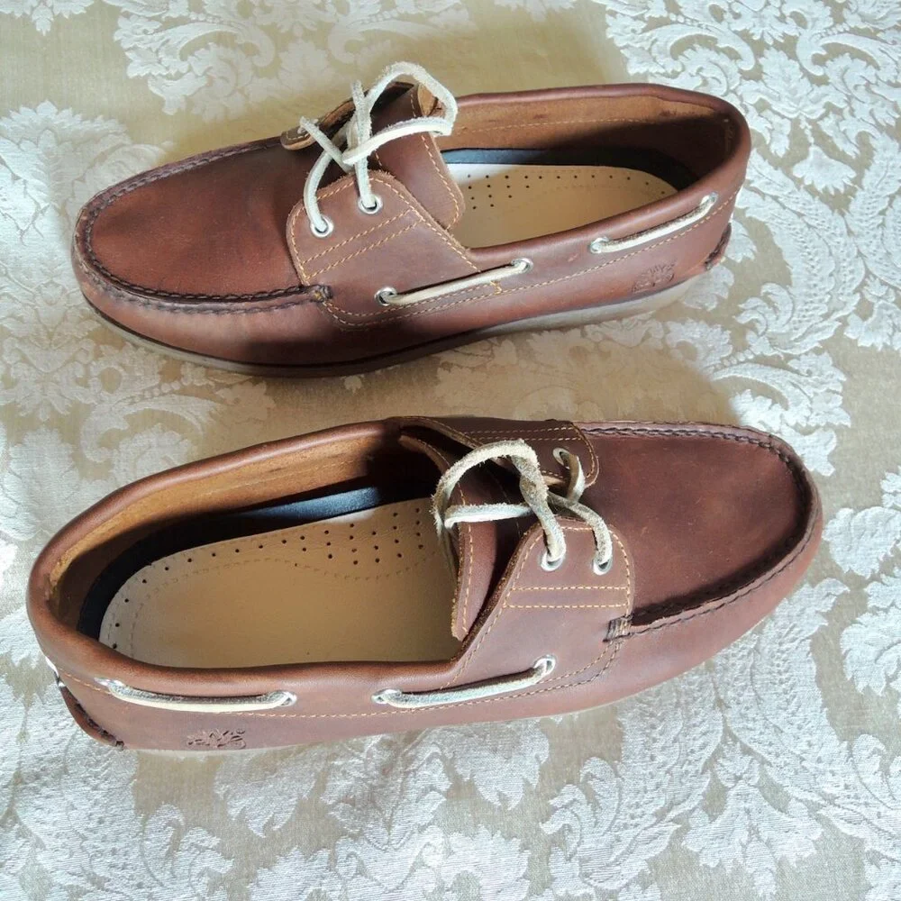 Timberland Men's Brown Classic 2-Eye Boat Shoes 9.5